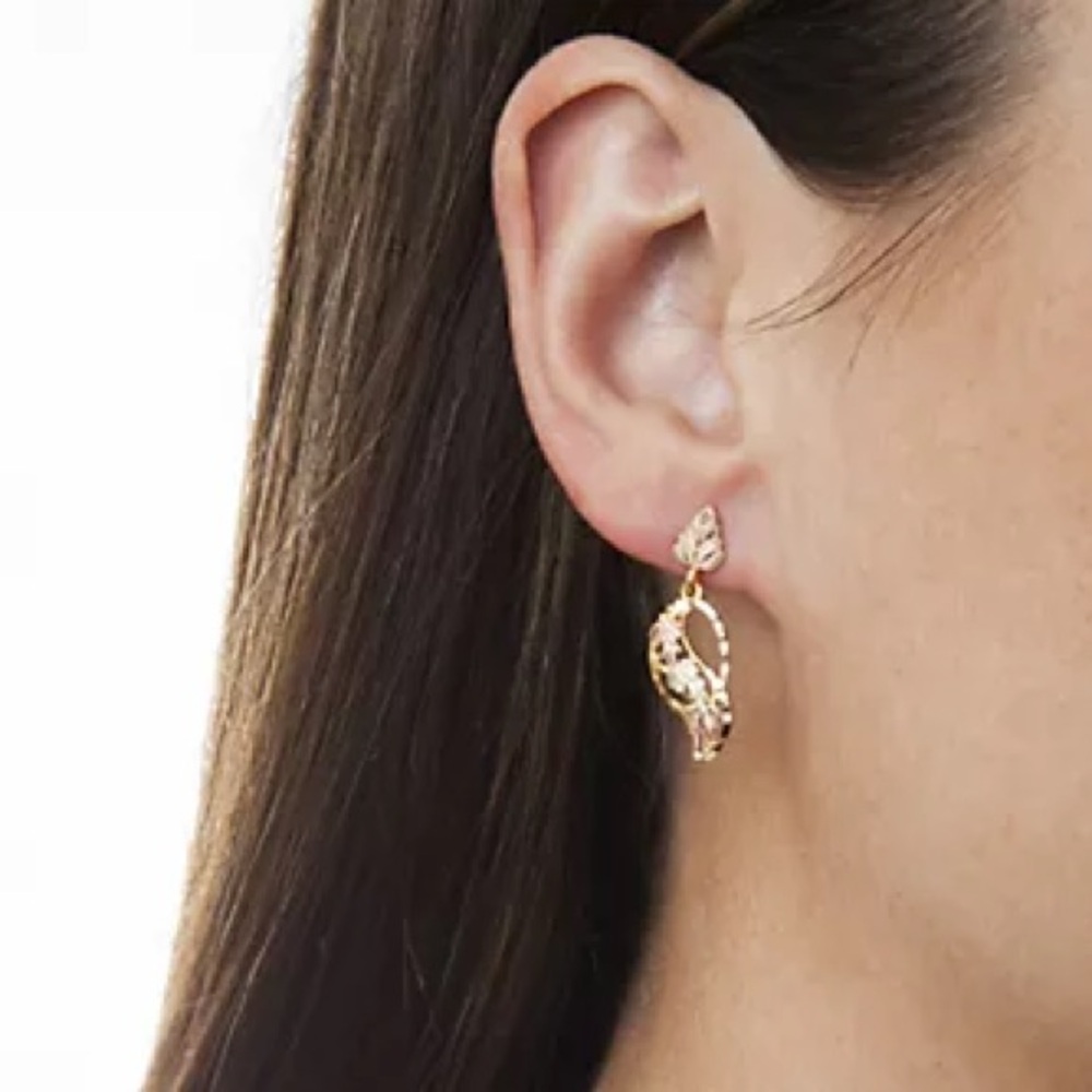 Black Hills Swirling Vine Earrings, real gold 10K/12K ! Free Shipping - Picture 4 of 9